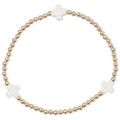 ENewton Extends Signature Cross Pattern 3mm Bead Bracelet