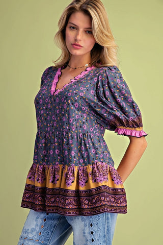 Tiered Babydoll Blouse