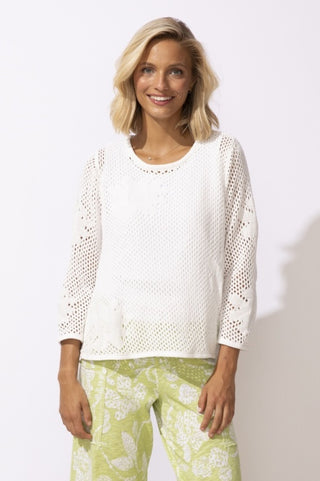 Escape by Habitat Floral Crochet Pullover