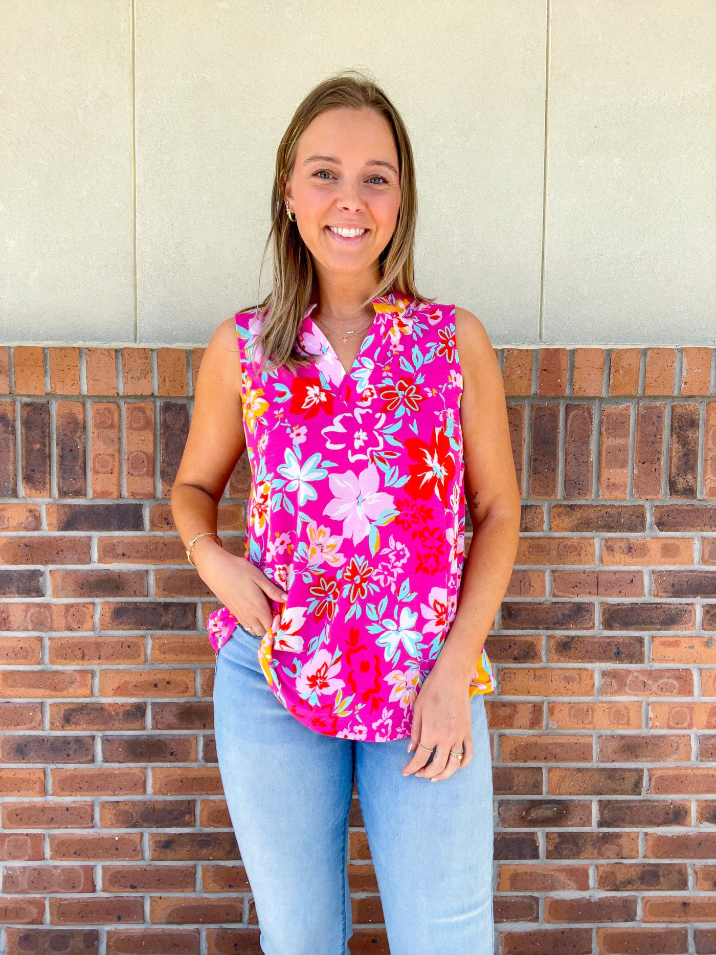 Pink Floral Breeze Top