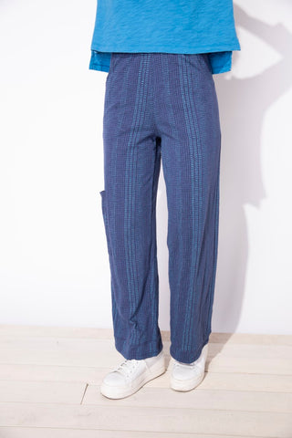 Escape by Habitat Cotton Navy Stripe Slub Pocket Flood Pant