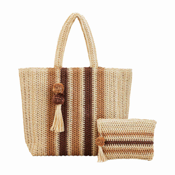 Straw Tote Set