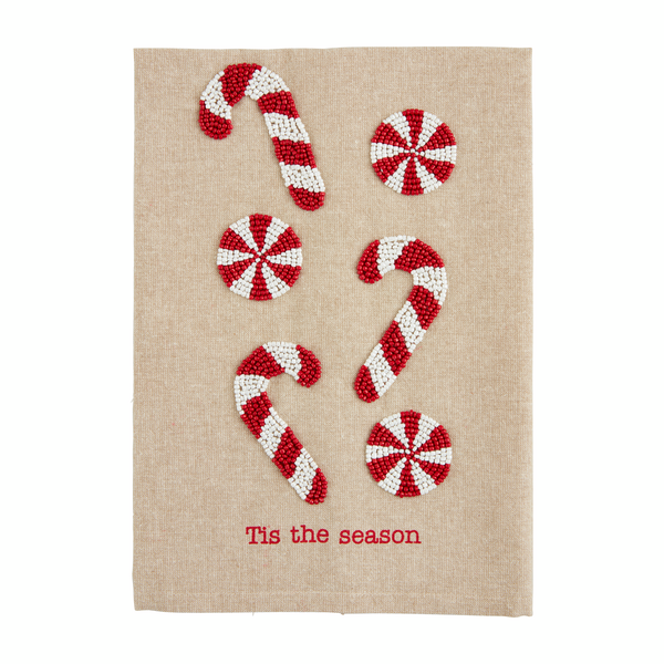 Candy Cane Christmas Bead Towel