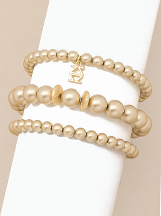 Zenzii Metallic Stretch Beaded Bracelet Set