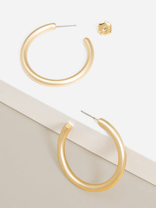 Small Matte Thin Hoop Earring