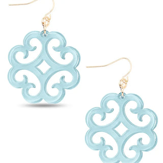 Circular Wave Pattern Resin Drop Earring