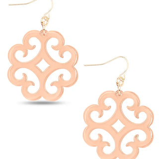 Circular Wave Pattern Resin Drop Earring