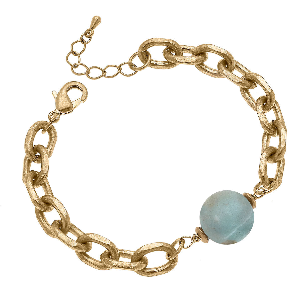 Carli Gemstone Chunky Chain Bracelet in Amazonite