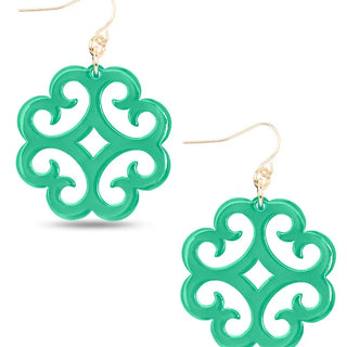 Circular Wave Pattern Resin Drop Earring