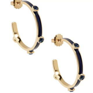 Zenzii Enamel Hoop Earring with Crystals