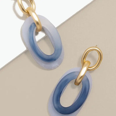 Two Tone Resin Link Earring