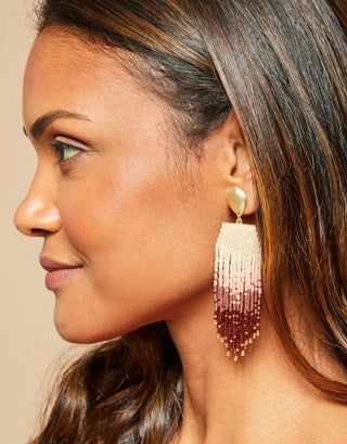 Boho Pink Bitty Beaded Earrings