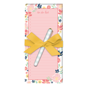 PINK WILDFLOWER TO DO MAGNETIC LIST PAD WITH PEN