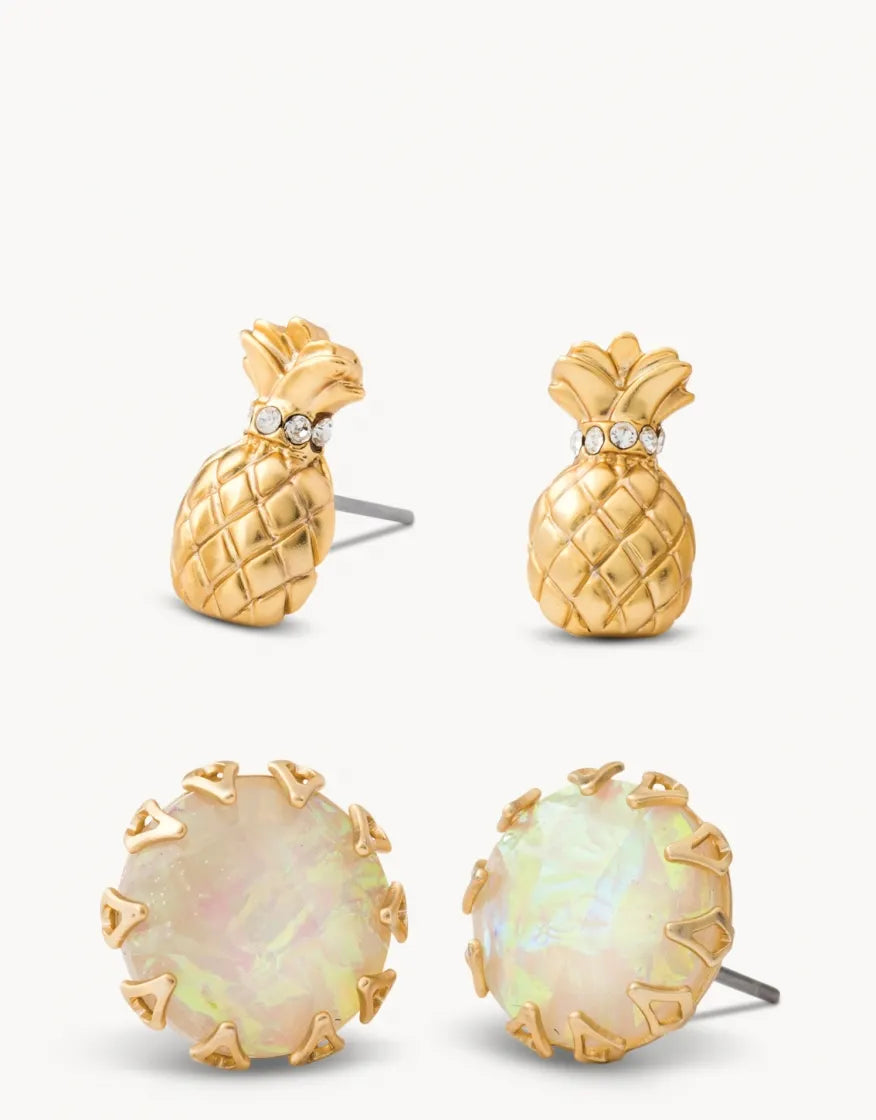 Pineapple Stud Earrings Set