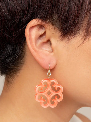 Circular Wave Pattern Resin Drop Earring