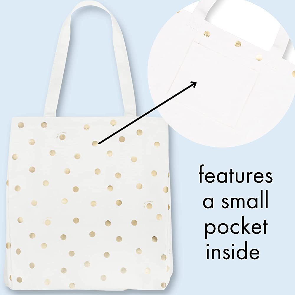 Kate Spade Gold Dot Canvas Tote – Salty Chic Boutique, image size:1000x1000