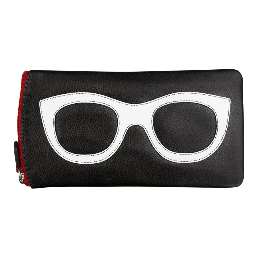 All Leather Eyeglass Case with Frame Graphic