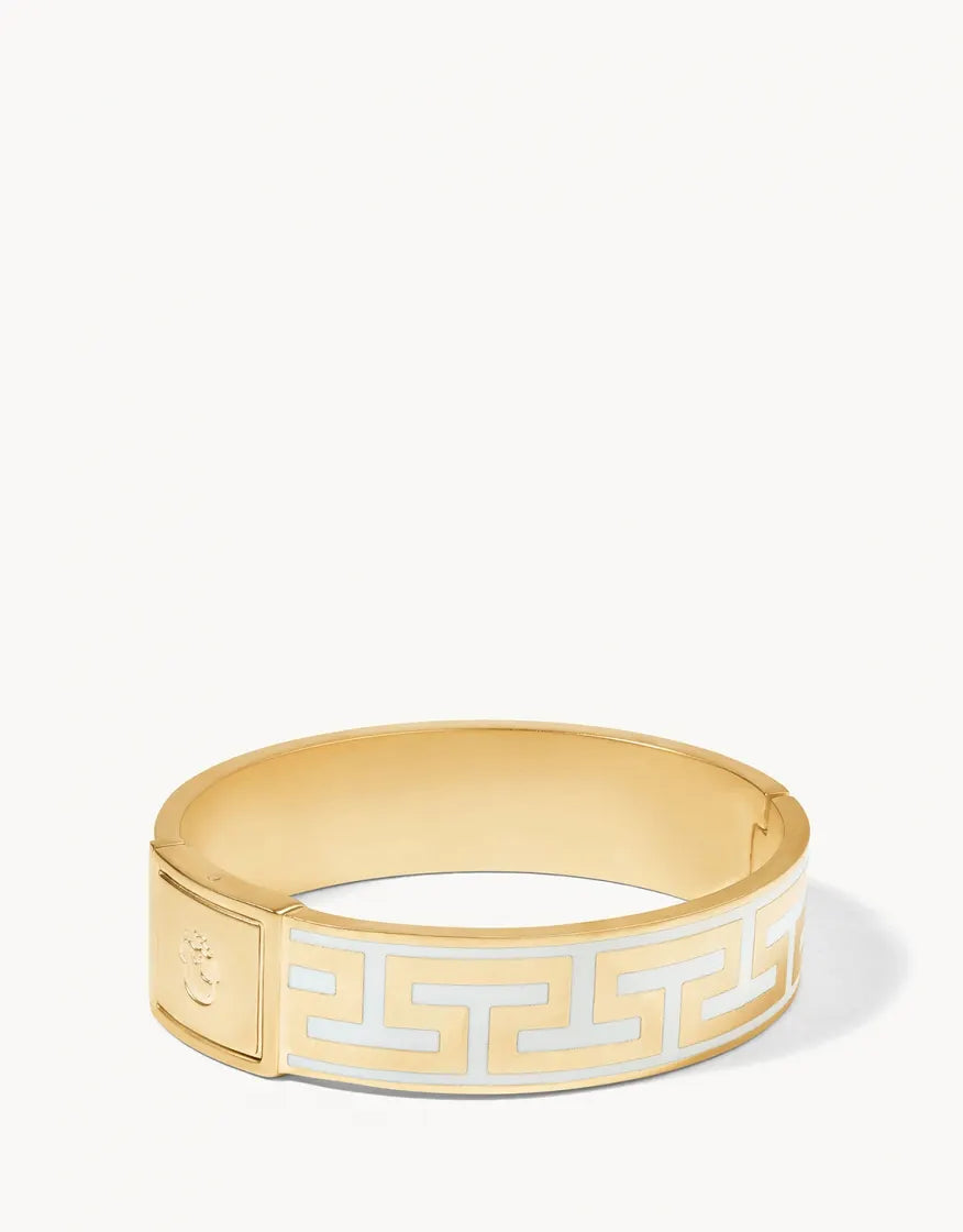 Oval Hinged Enamel Bangle