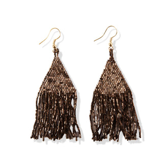 Lexie Solid Beaded Fringe Earrings