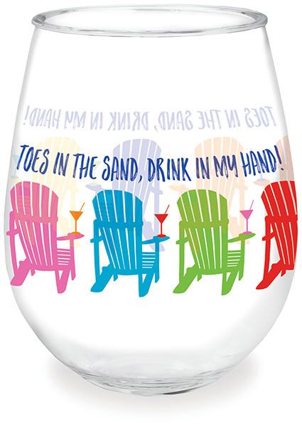 TOES IN THE SAND WINE TUMBLER -