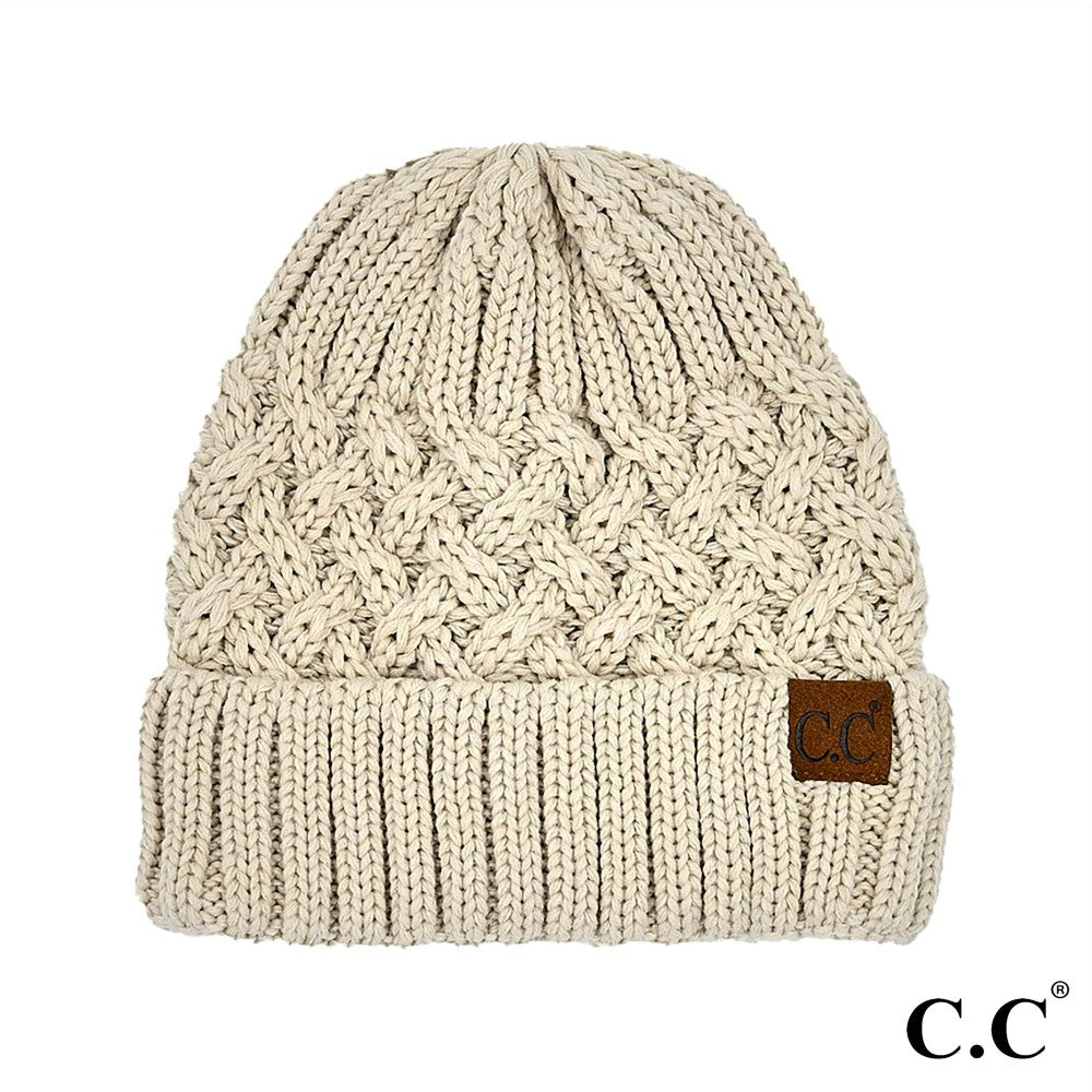 CC Lattice Pattern Beanie Hat