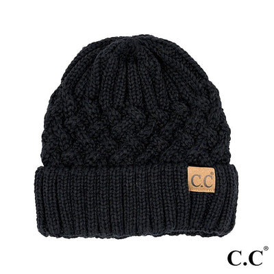 CC Lattice Pattern Beanie Hat