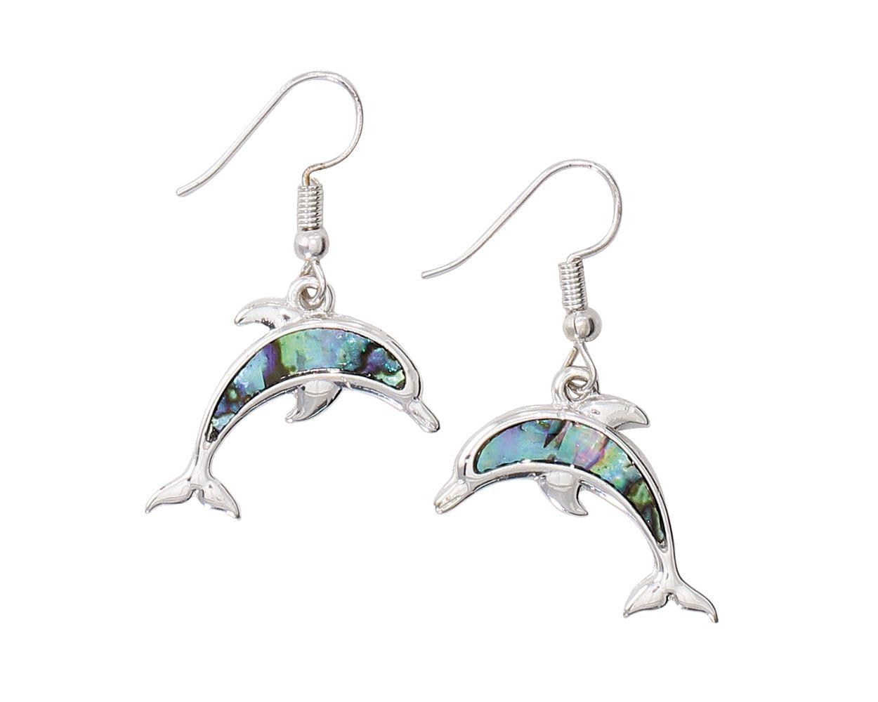 Periwinkle Abalone Dolphin Earrings