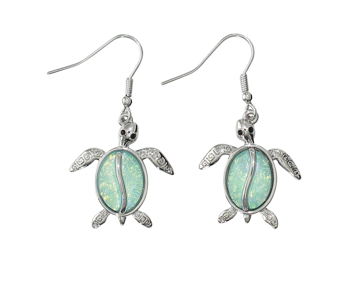 Opal Turtle Periwinkle Earrings