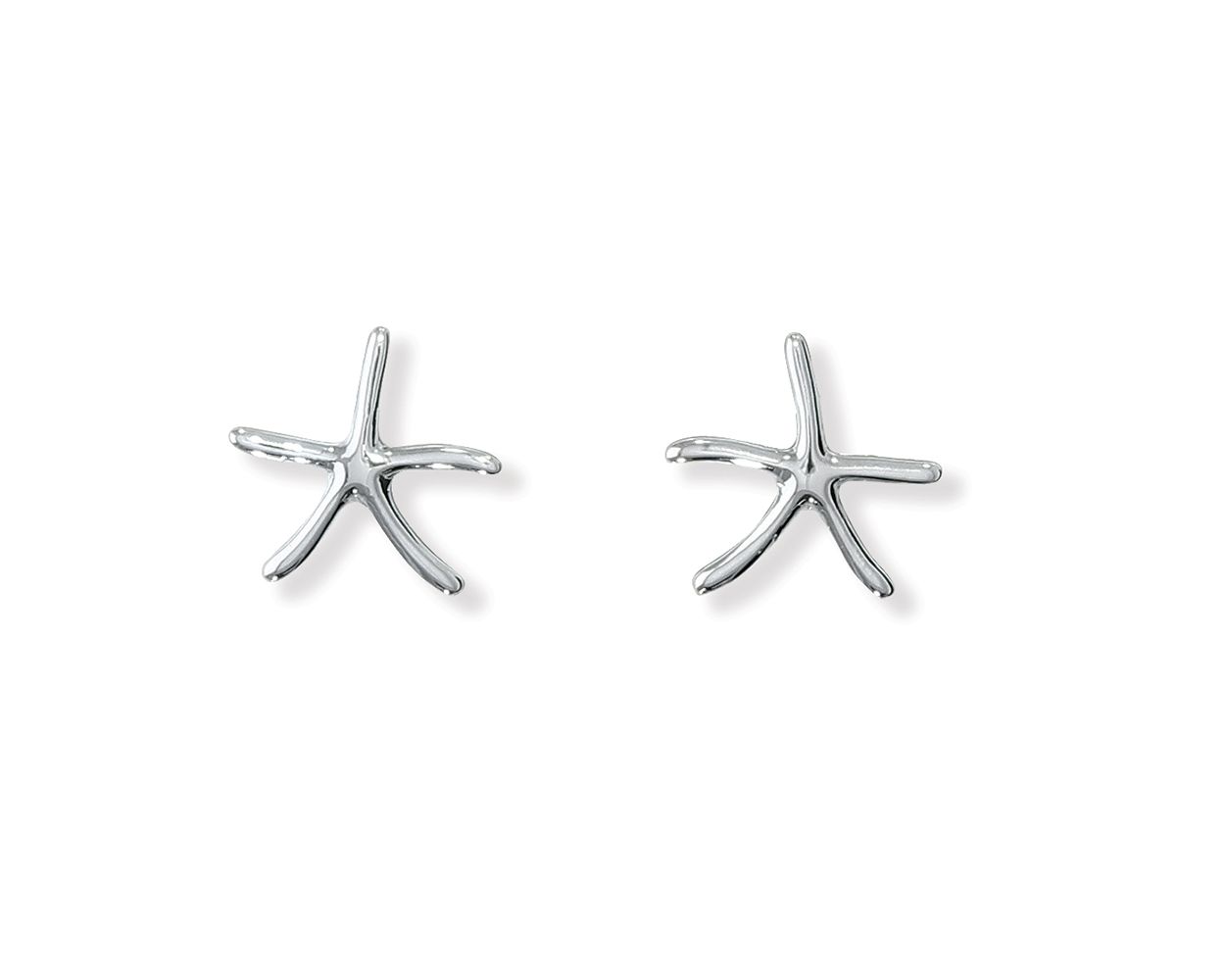 Periwinkle Silver Starfish Studs