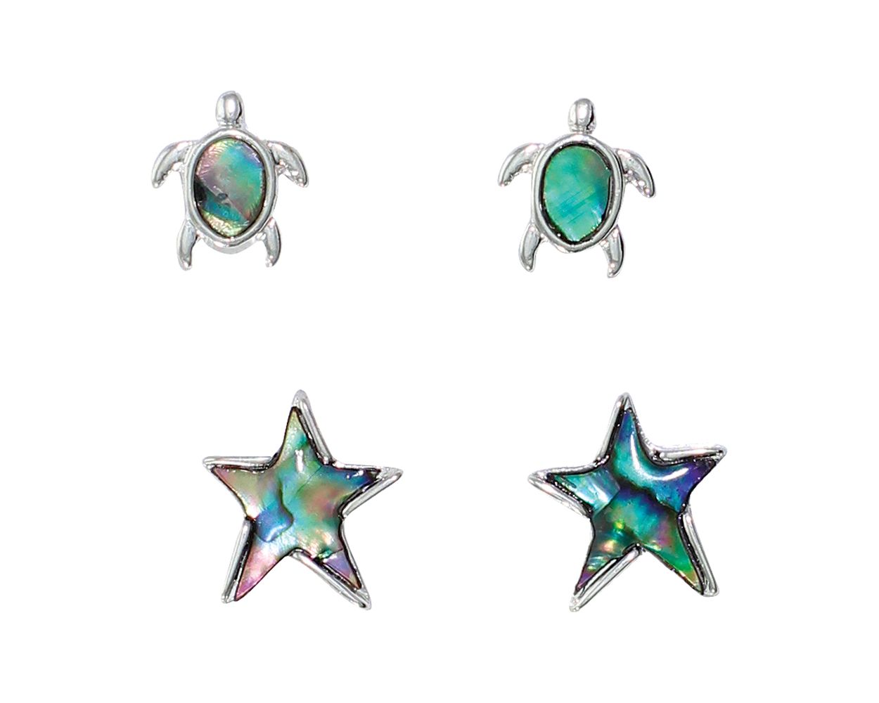 Abalone Stud Set Periwinkle Earrings