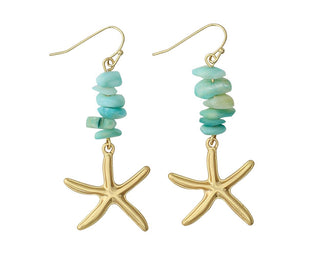 Periwinkle Blue Stone Starfish Earring