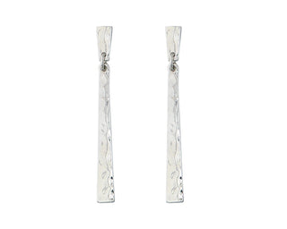 Hammered Silver Periwinkle Earrings