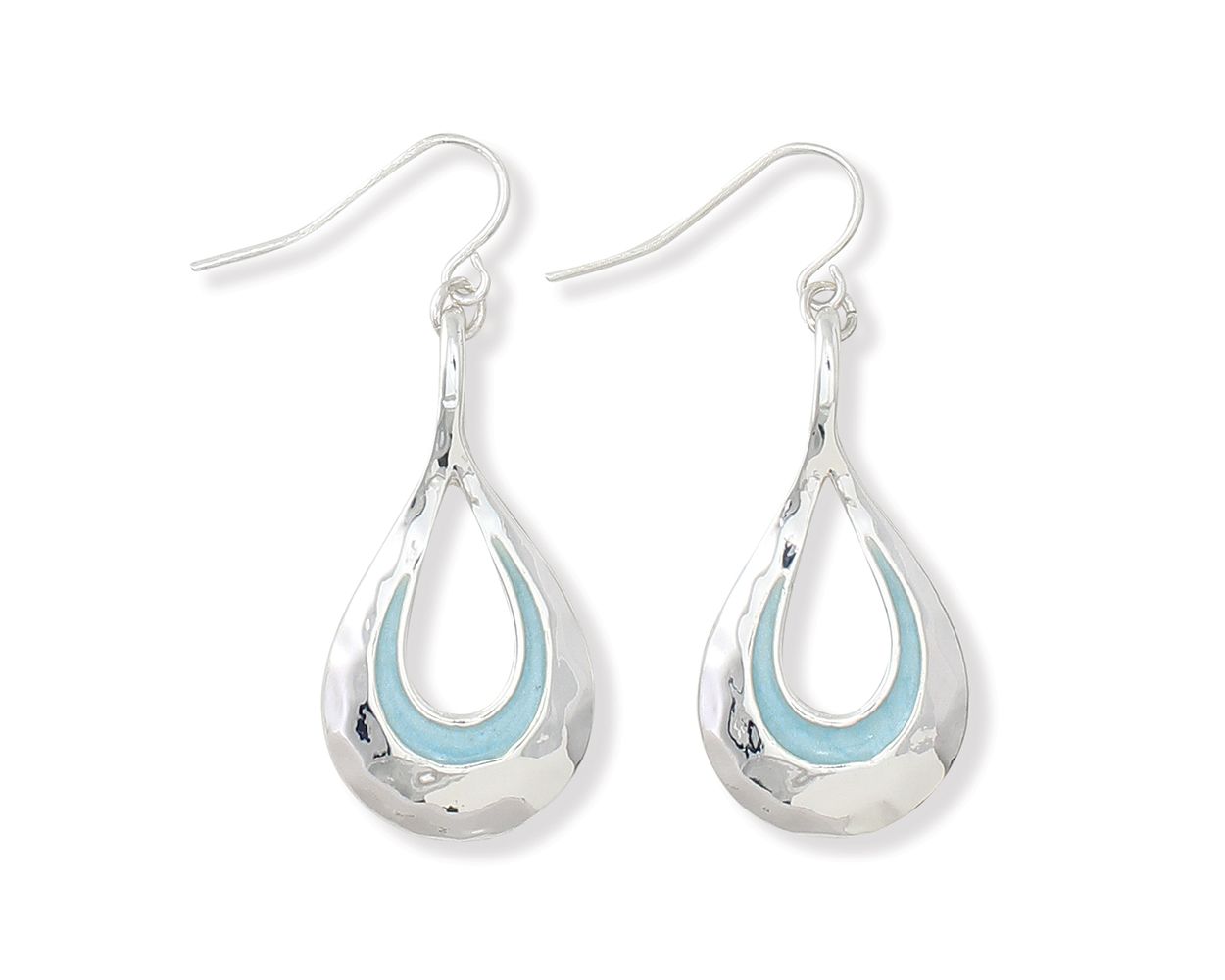 Aqua Accent Periwinkle Earrings
