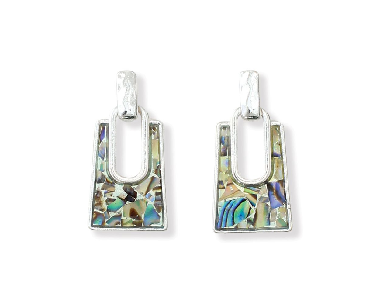 Periwinkle Abalone Silver Earrings