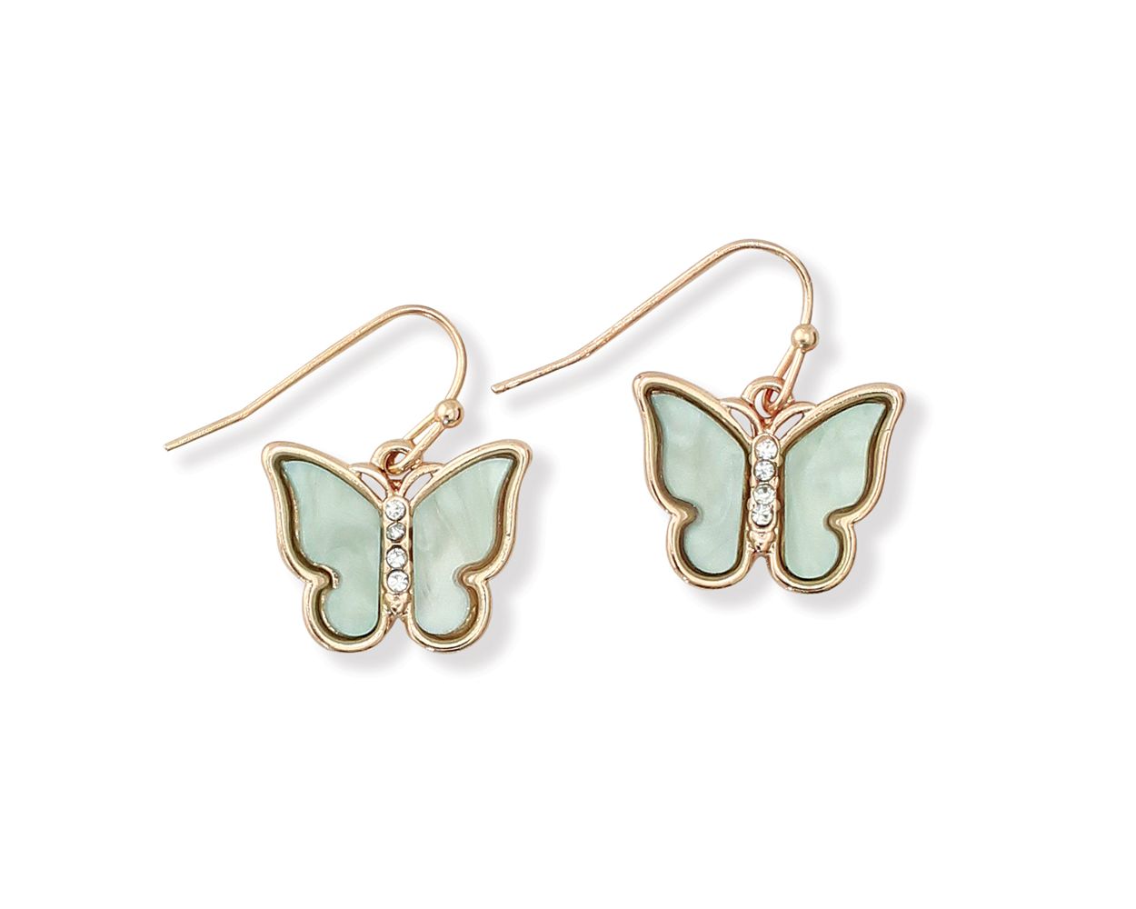 Periwinkle Mint Butterfly Earrings