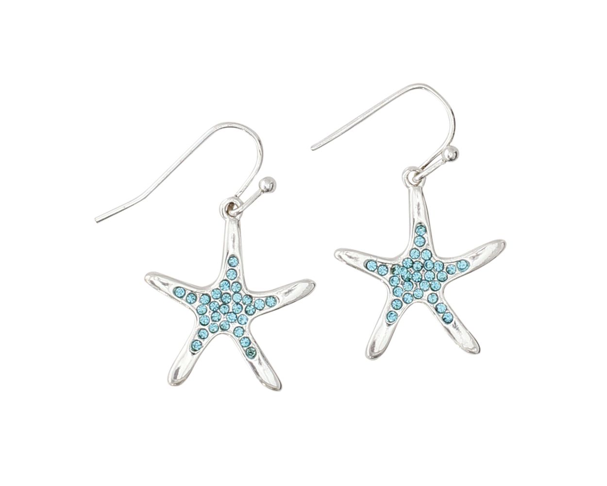 Aqua Starfish Periwinkle Earrings