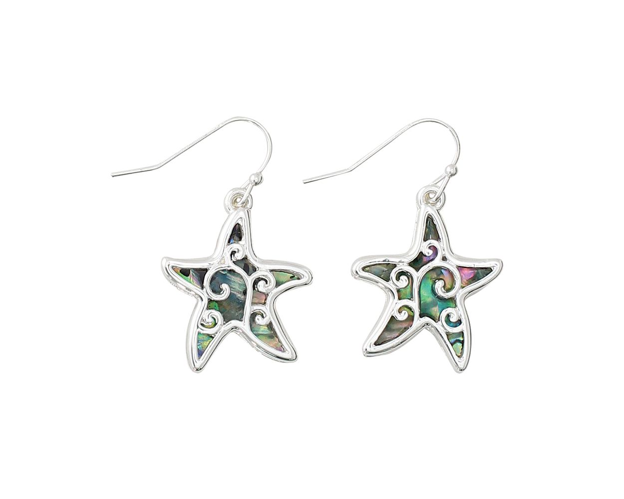 Periwinkle Abalone Starfish Earrings