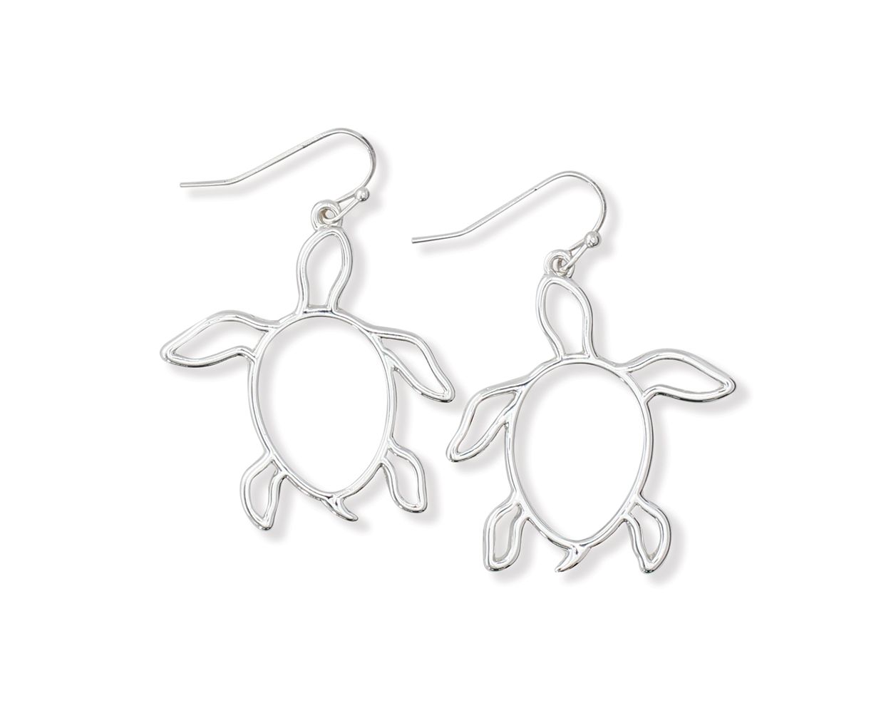 Silver Turtles Periwinkle Earrings