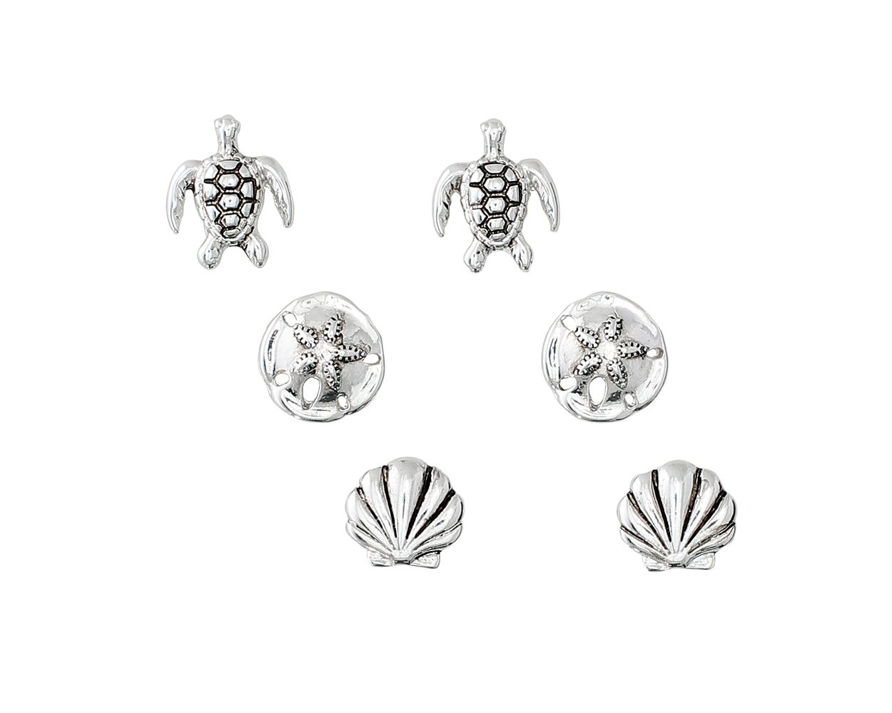 Silver Stud Set Periwinkle Earrings