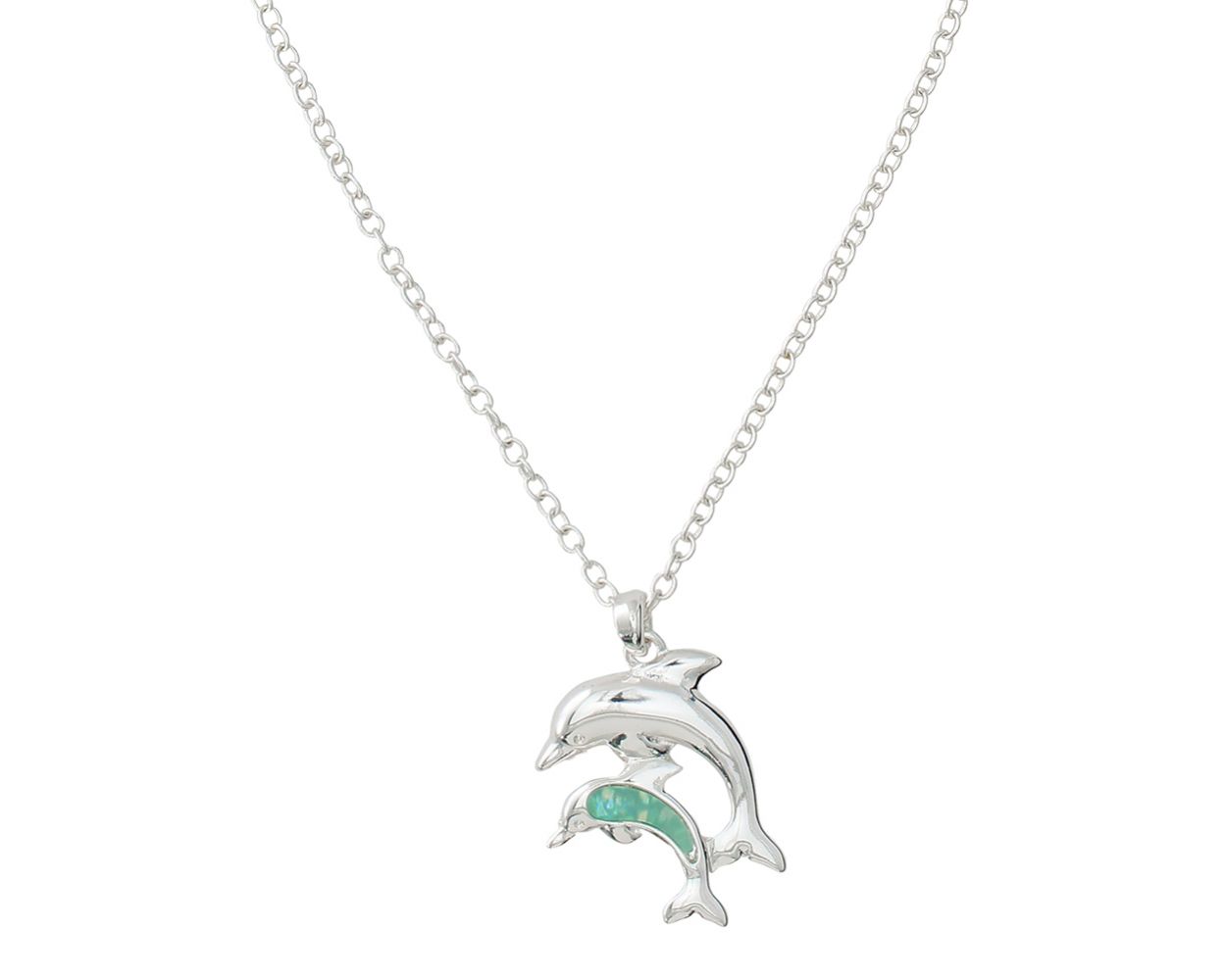 Periwinkle Baby & Mama Dolphin Necklace
