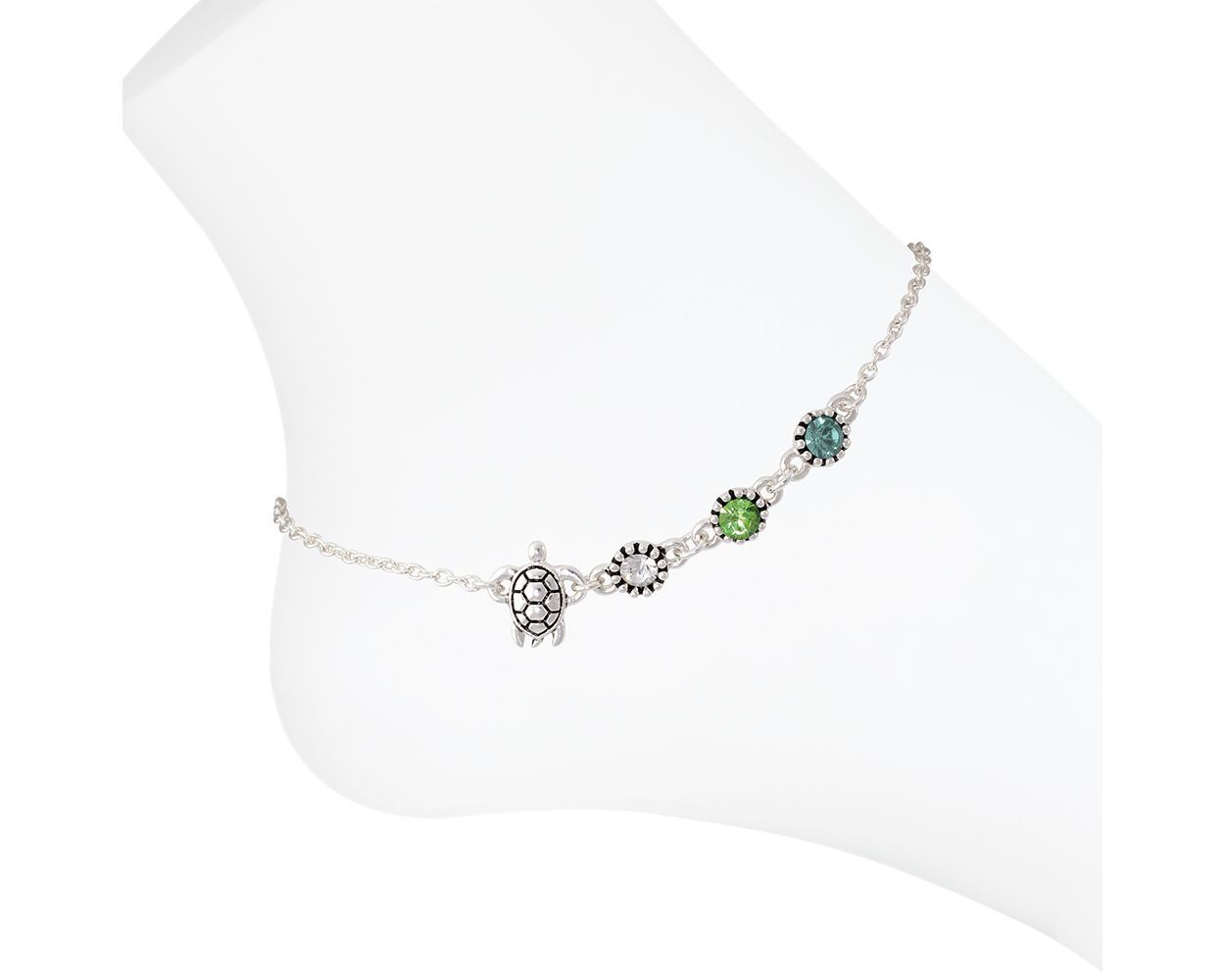 Turtle Charm Periwinkle Anklet