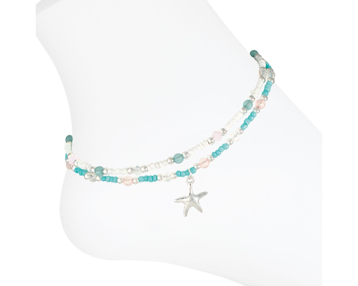Starfish Beaded Periwinkle Anklet