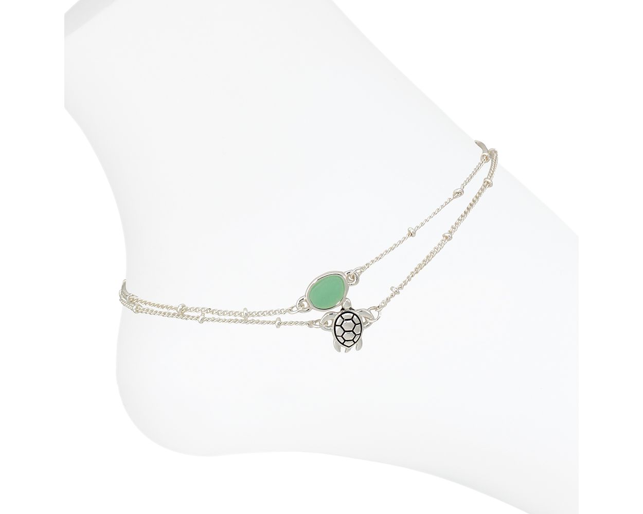 Layered Turtle Periwinkle Anklet