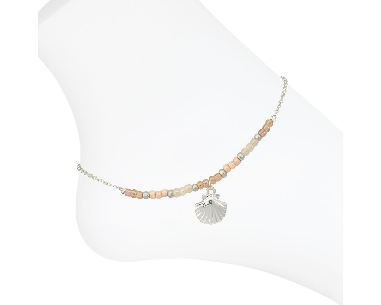 Silver Scallop Periwinkle Anklet