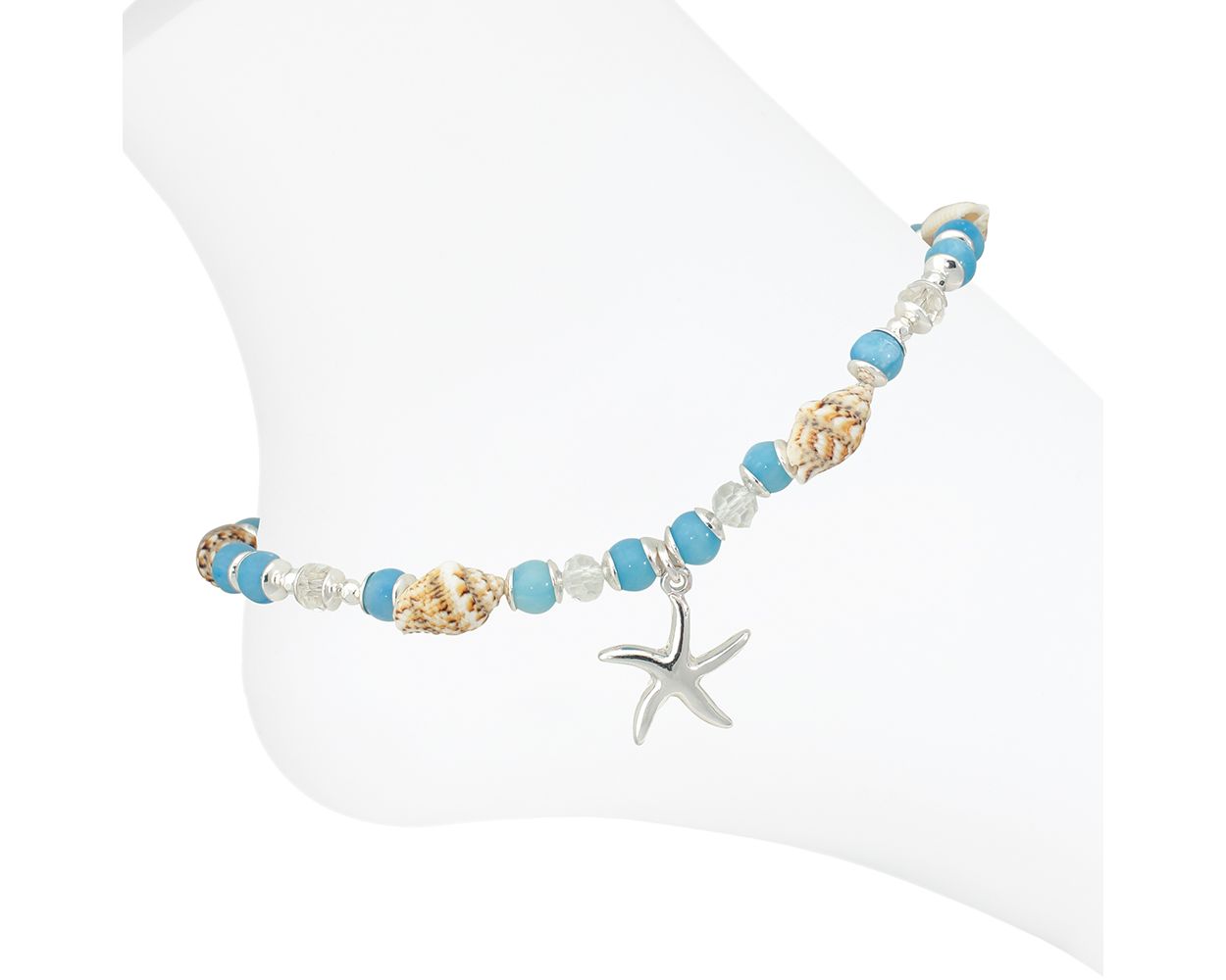 Periwinkle Ocean Blue Shell Anklet