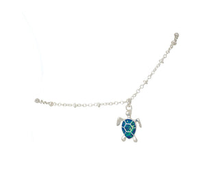 Periwinkle Silver Blue Turtle Anklet