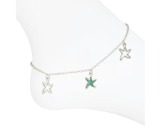 Silver Starfish Periwinkle Anklet