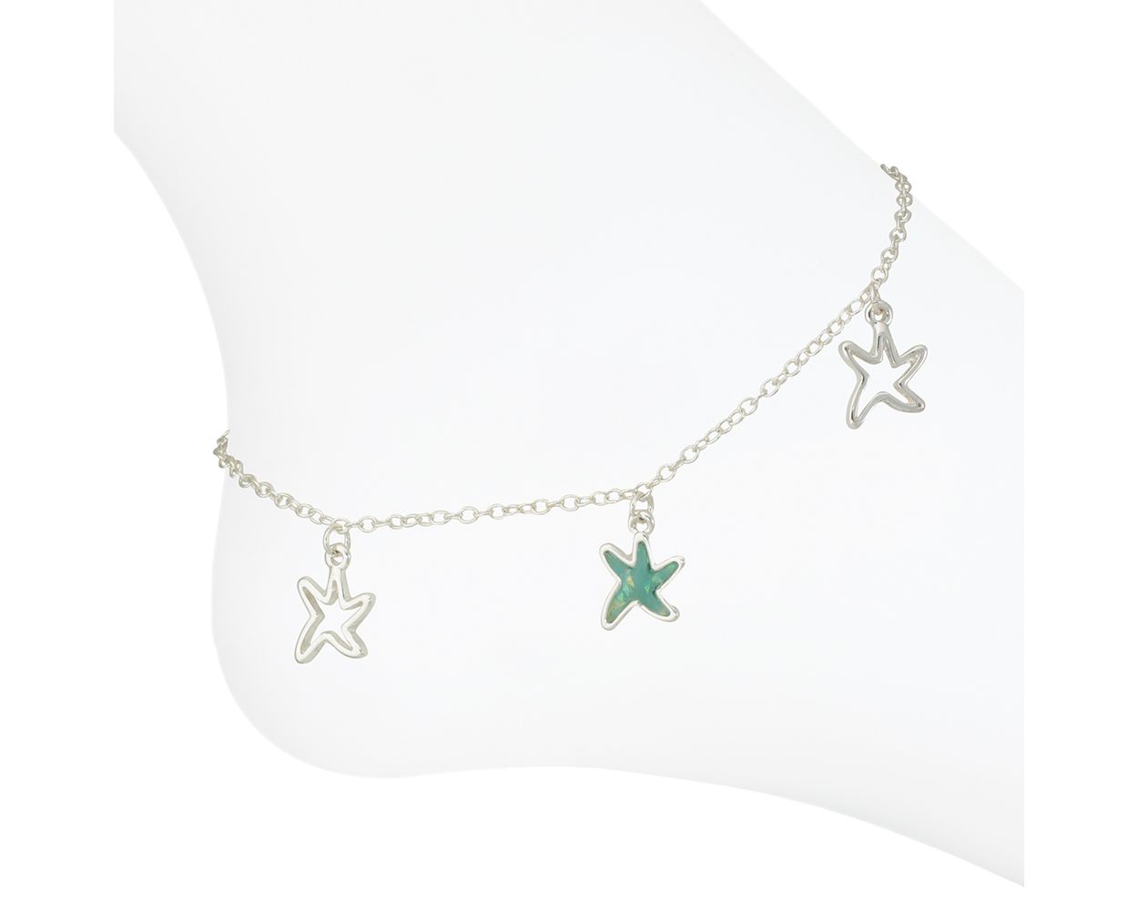 Silver Starfish Periwinkle Anklet