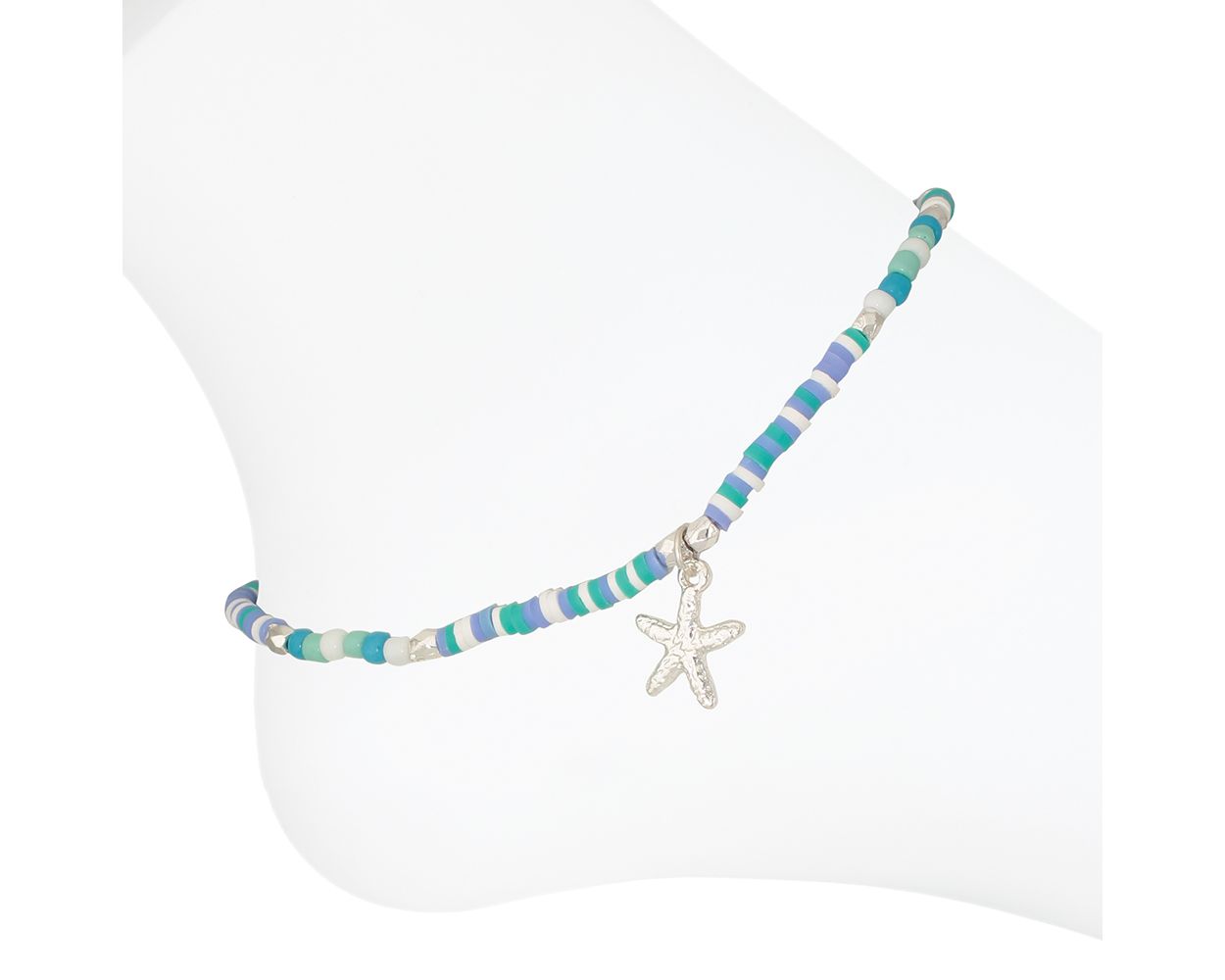 Disc Starfish Periwinkle Anklet