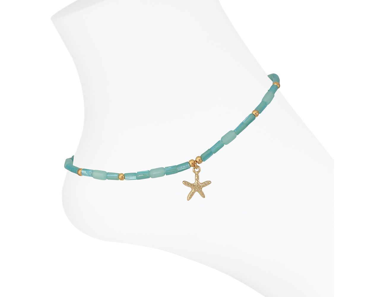 Gold Starfish Periwinkle Anklet